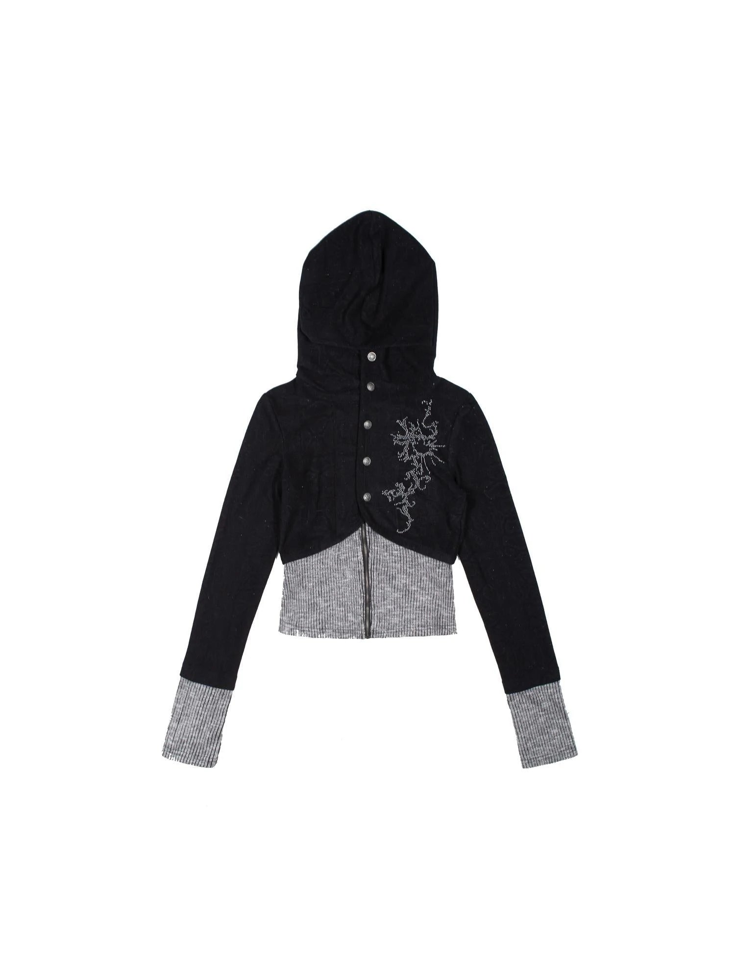 Retro Y2K Punk Knit Cropped Jacket