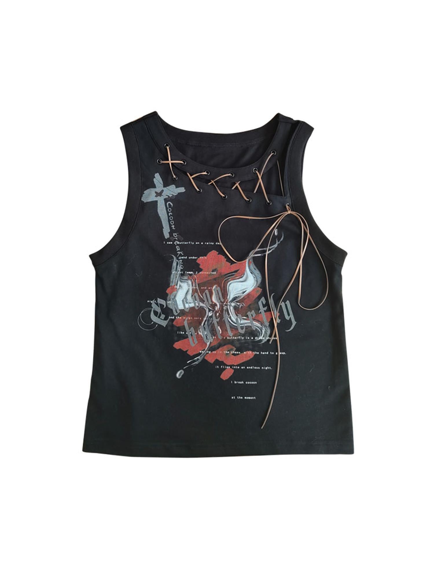 WSW WUSHENWU Wsw 2023 Tie Front Loose Vest