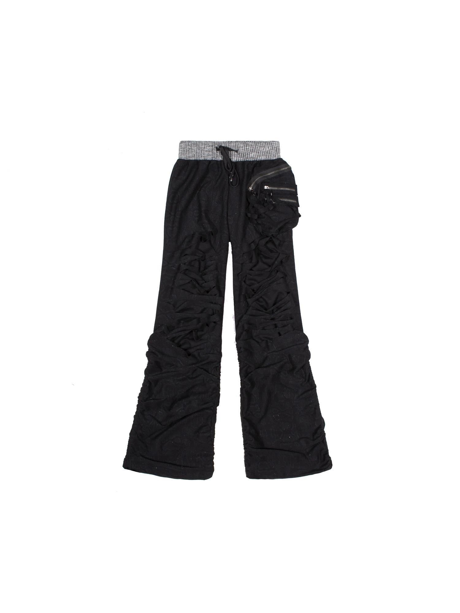 Y2K Low Rise Ripped Wide Leg Punk Denim Pants