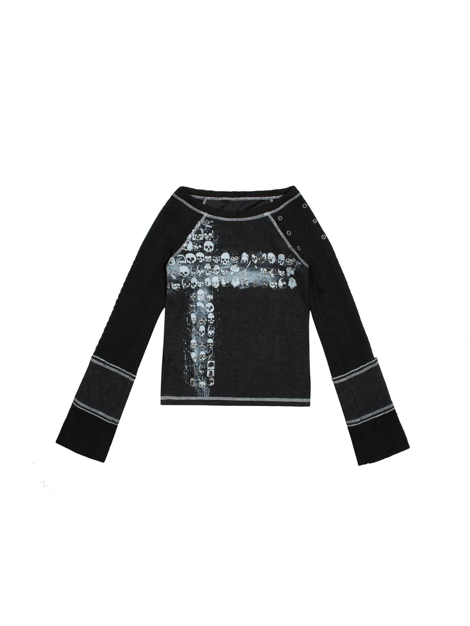Ariadna Punk Rock Print Elastic High Waist Women Pants