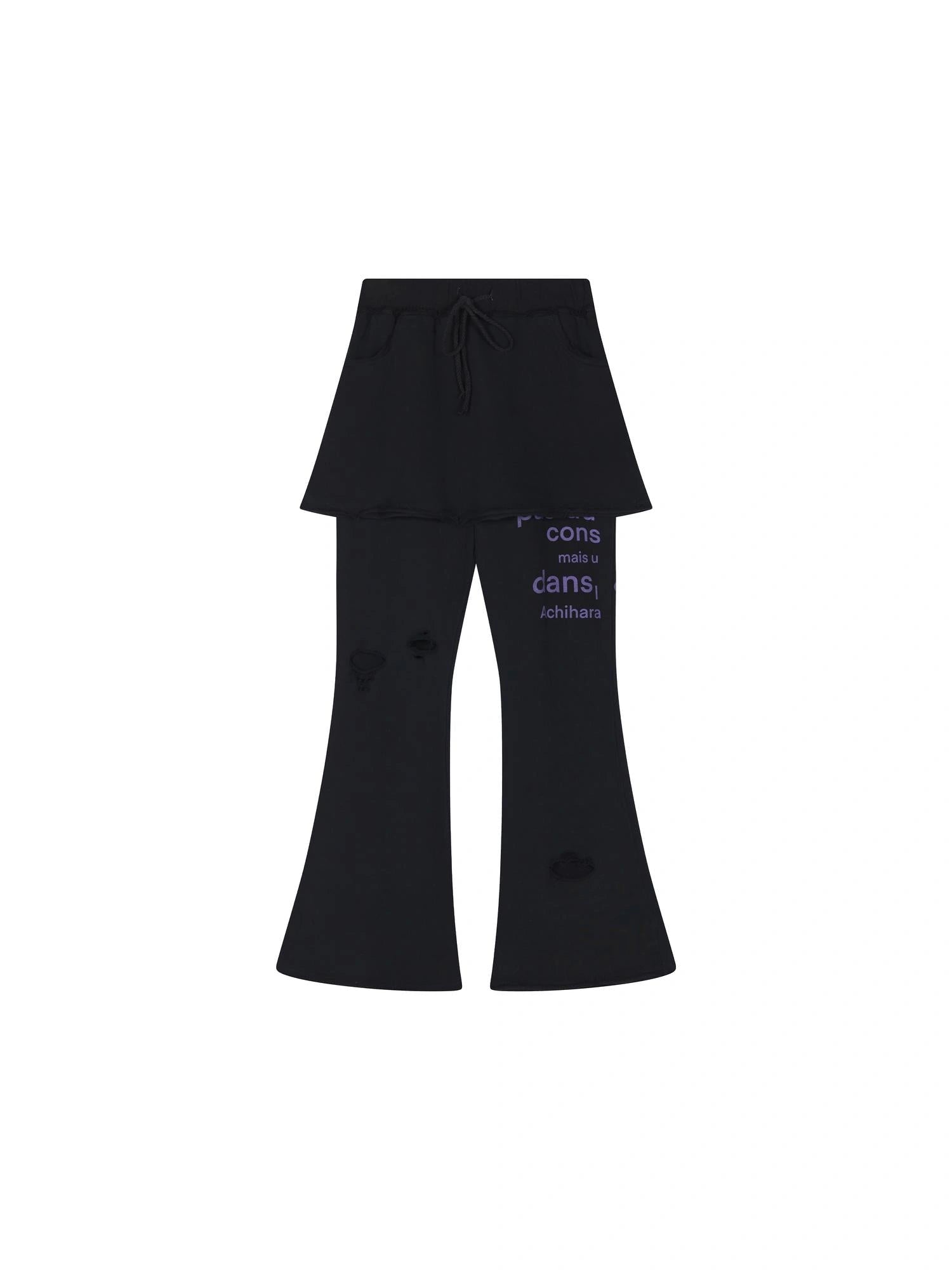 Sunday Park French Print Flared Pants