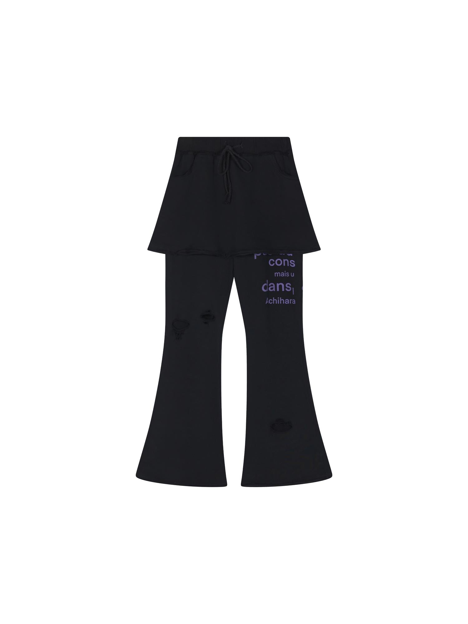 Achihara Sunday Park French Print Flared Pants
