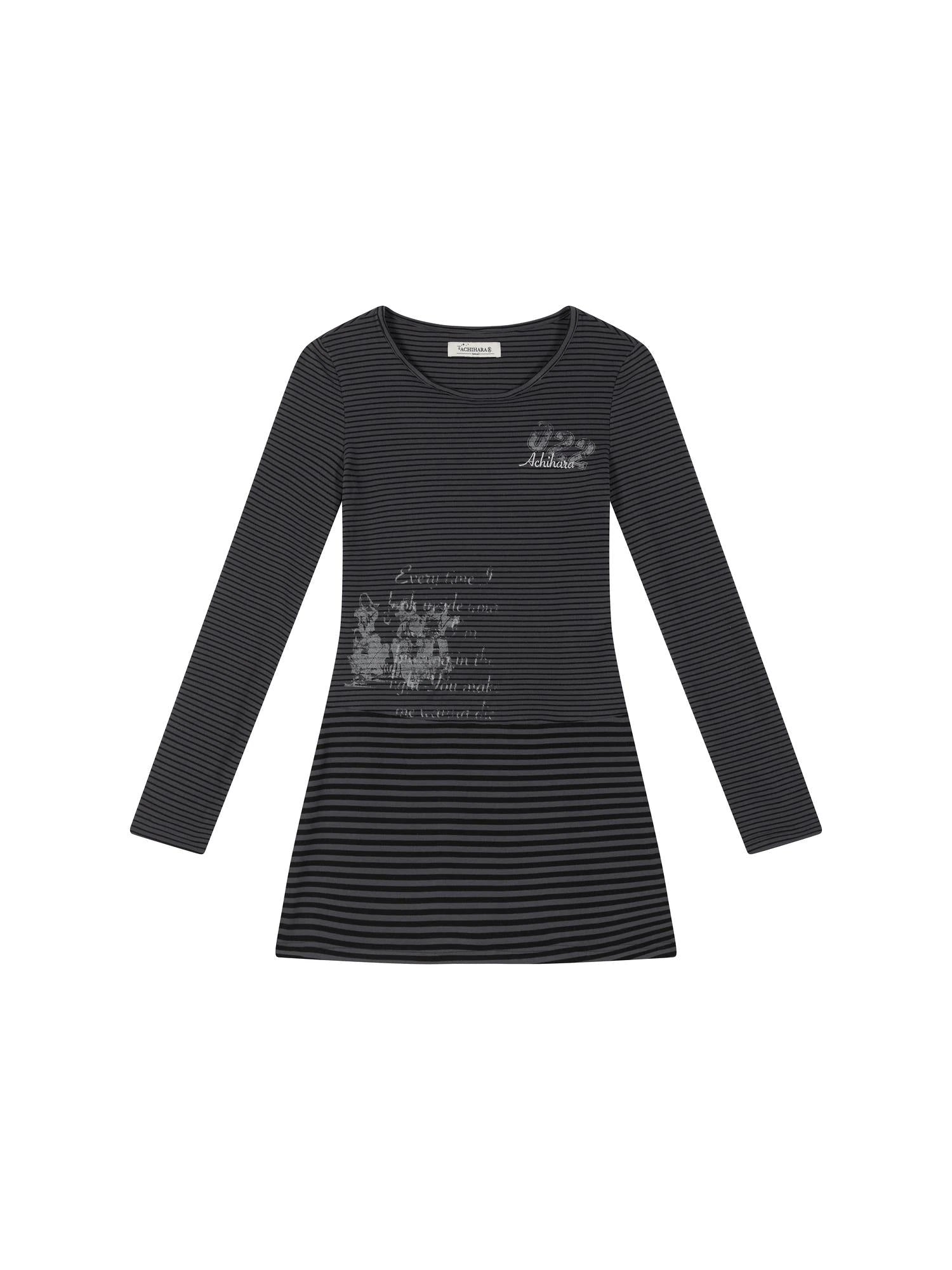 Black Love Striped Rock Dress