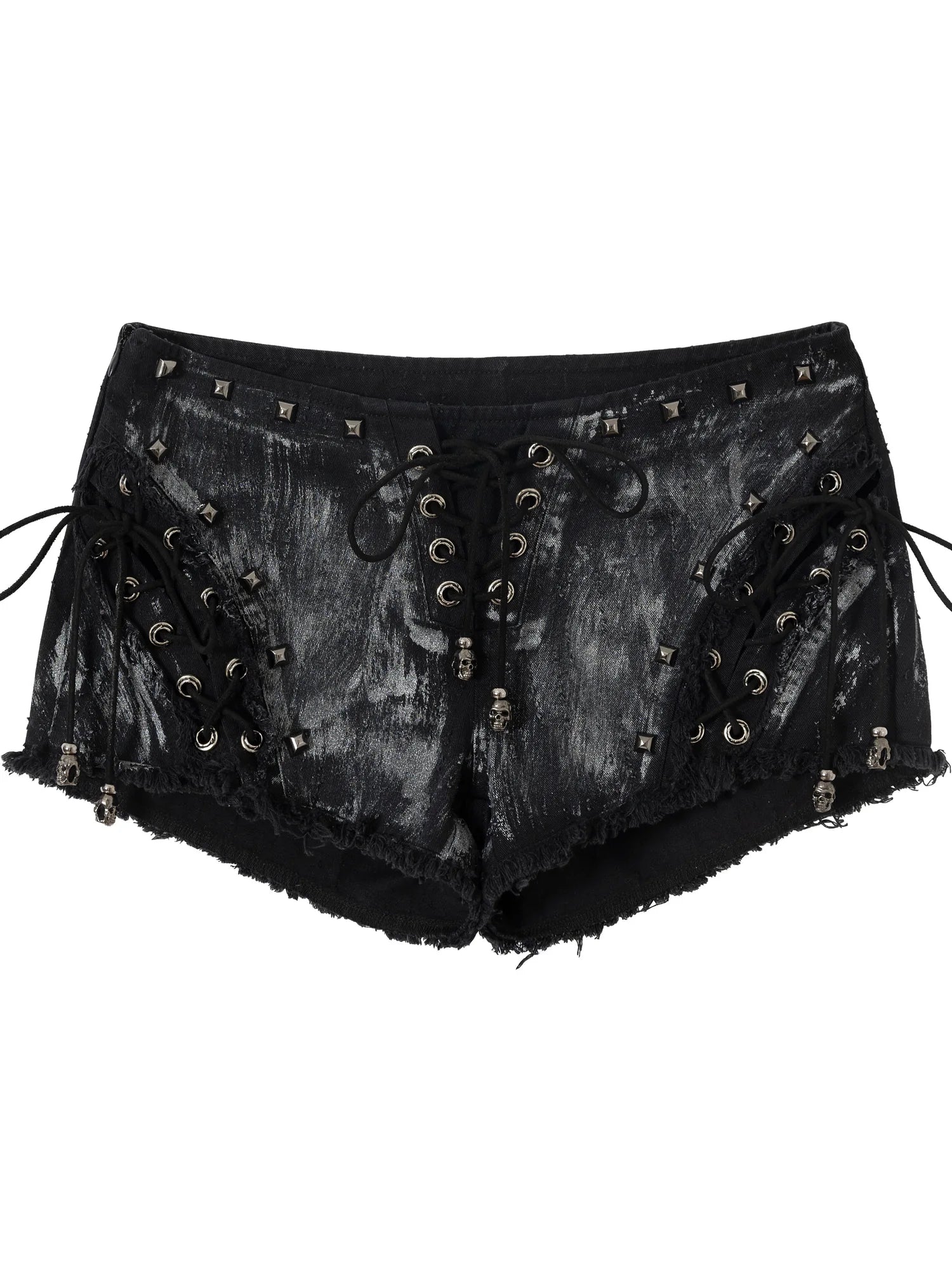 Vintage Punk Street Grunge Distressed Low-Rise Shorts