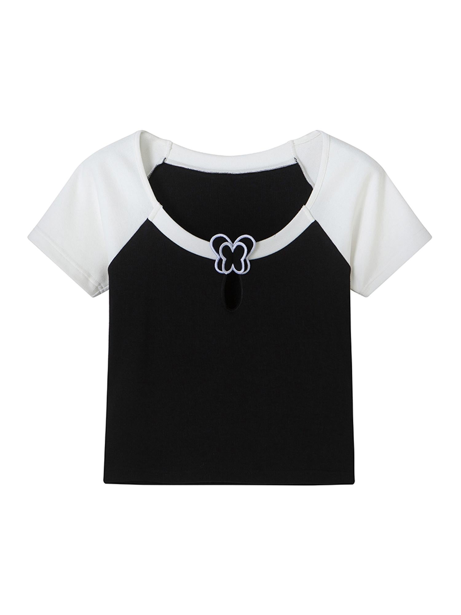 DIDDI MODA Butterfly Cutout Crop Top