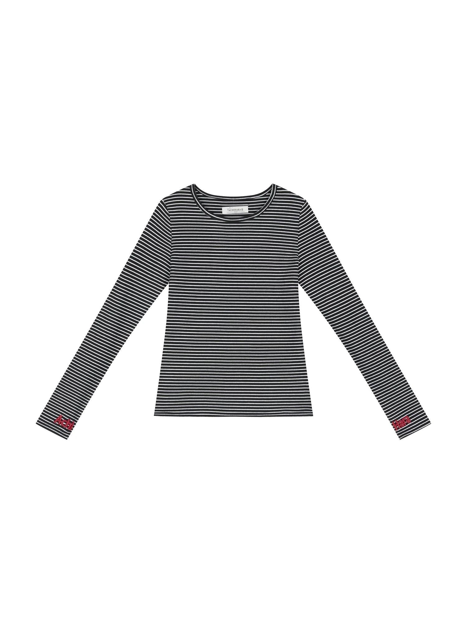 Breton Raspberry Slim Fit Long Sleeve Tee