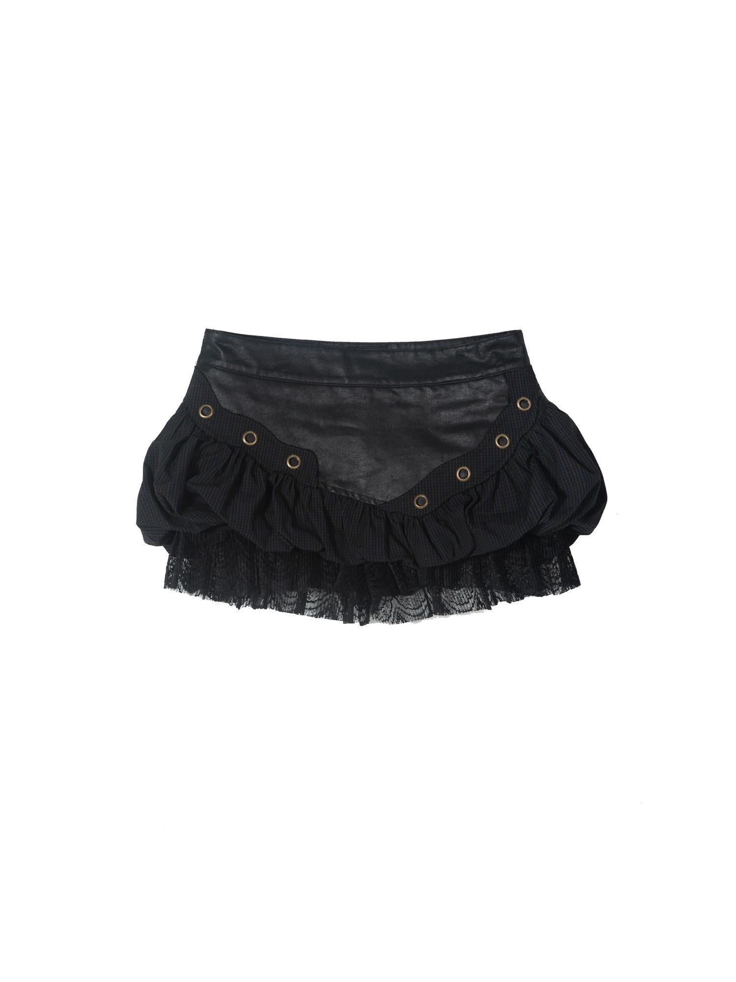 ARIADNAw Low Rise Contrast Patchwork Plaid Bloomer Shorts Playful Streetwear