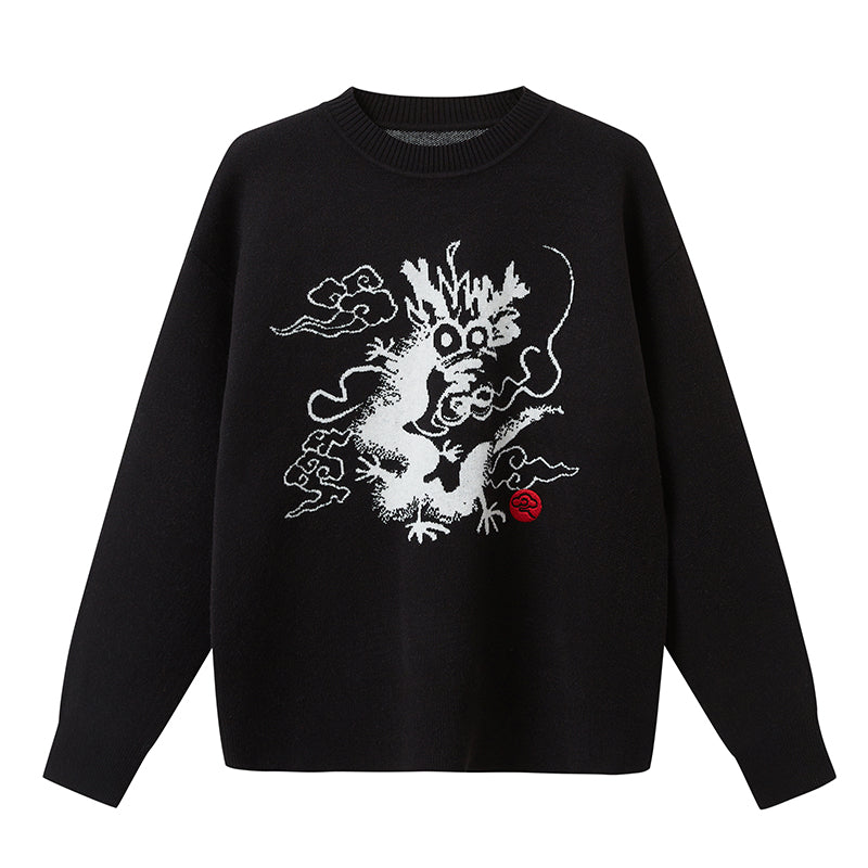 DIDDI MODA Striped Dragon Cowdog Knit Set