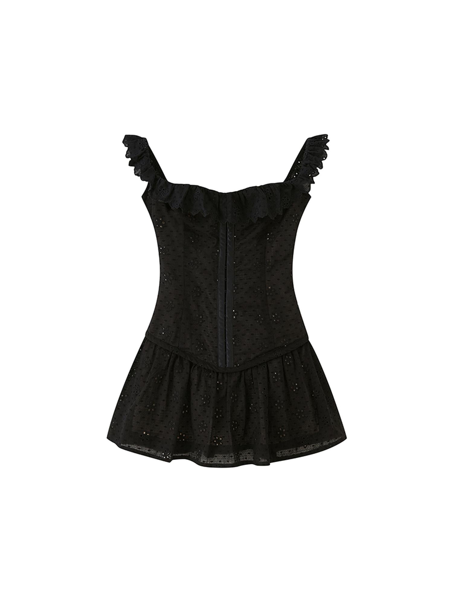 SweetChilling Summer Embroidered Peplum Waist Slim Dress