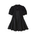 DIDDI MODA Elegant Qipao Bubble Sleeve Dress With Floral Jacquard And Ruffles