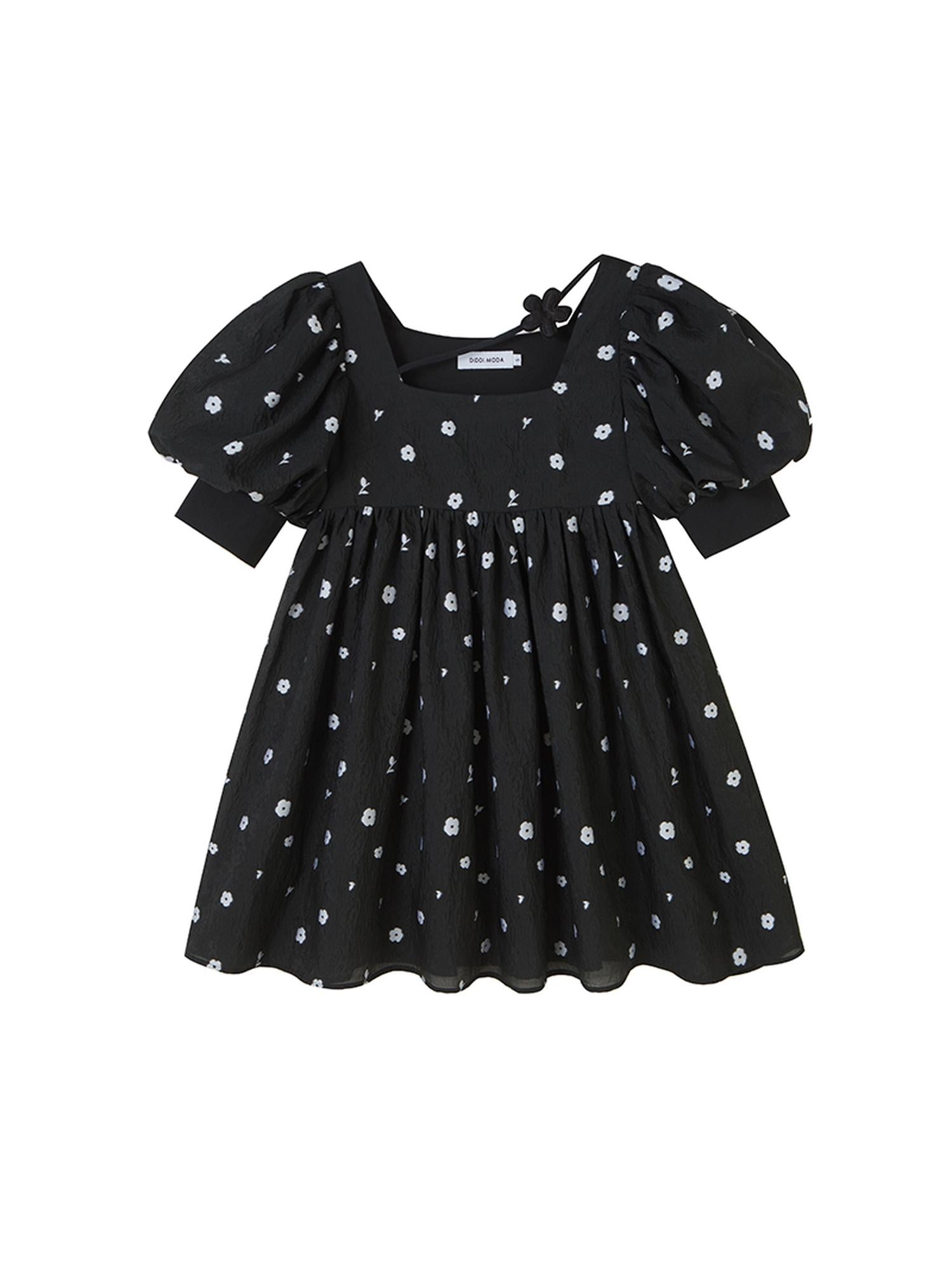 DIDDI MODA Blossom Sleeve Floral Tie Princess Dress