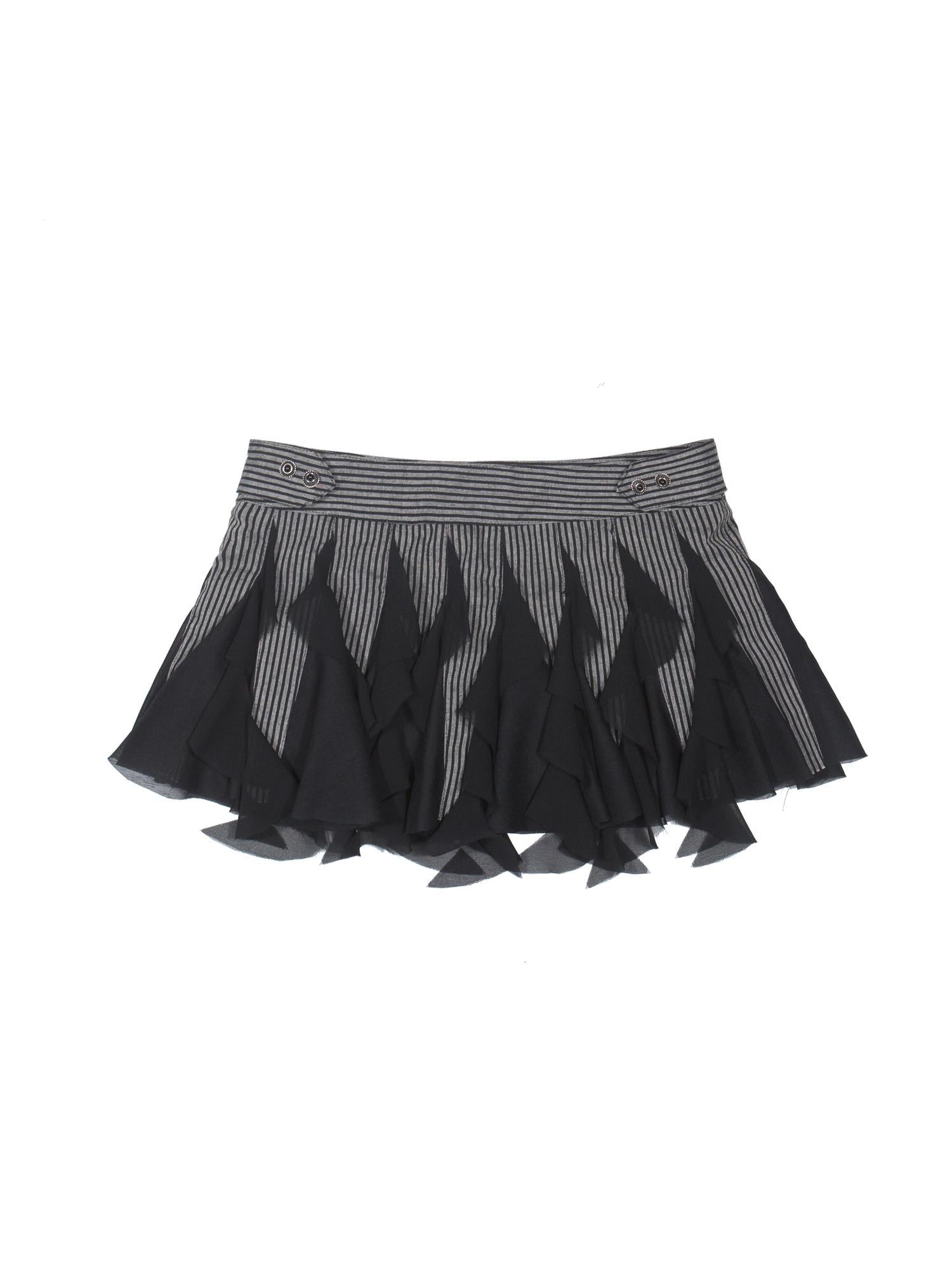 ARIADNAw Punk Gothic Pleated Asymmetrical Low Waist Skirt