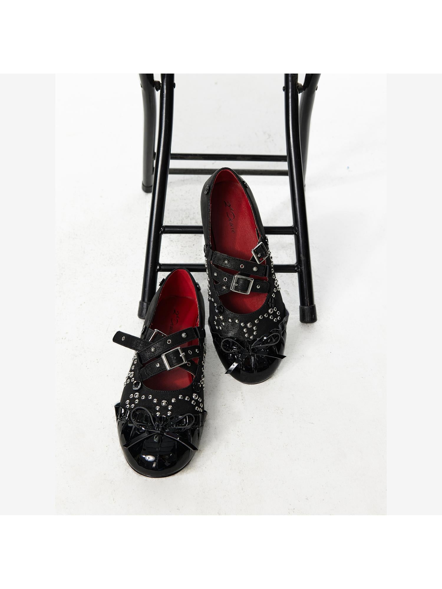 2th Desire Vintage Bow Mary Jane Flats Women Ballet Shoes