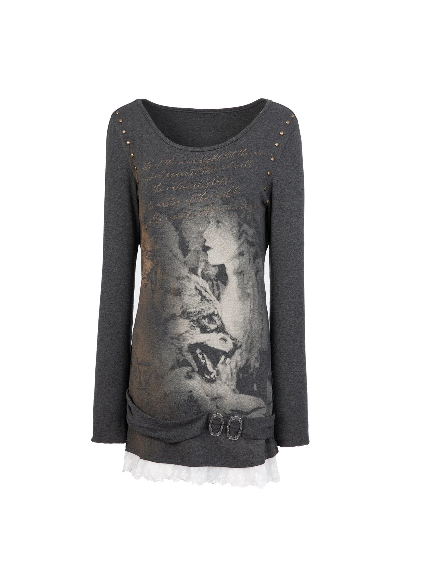 Vintage Floral Lace Long Sleeve Blouse Top