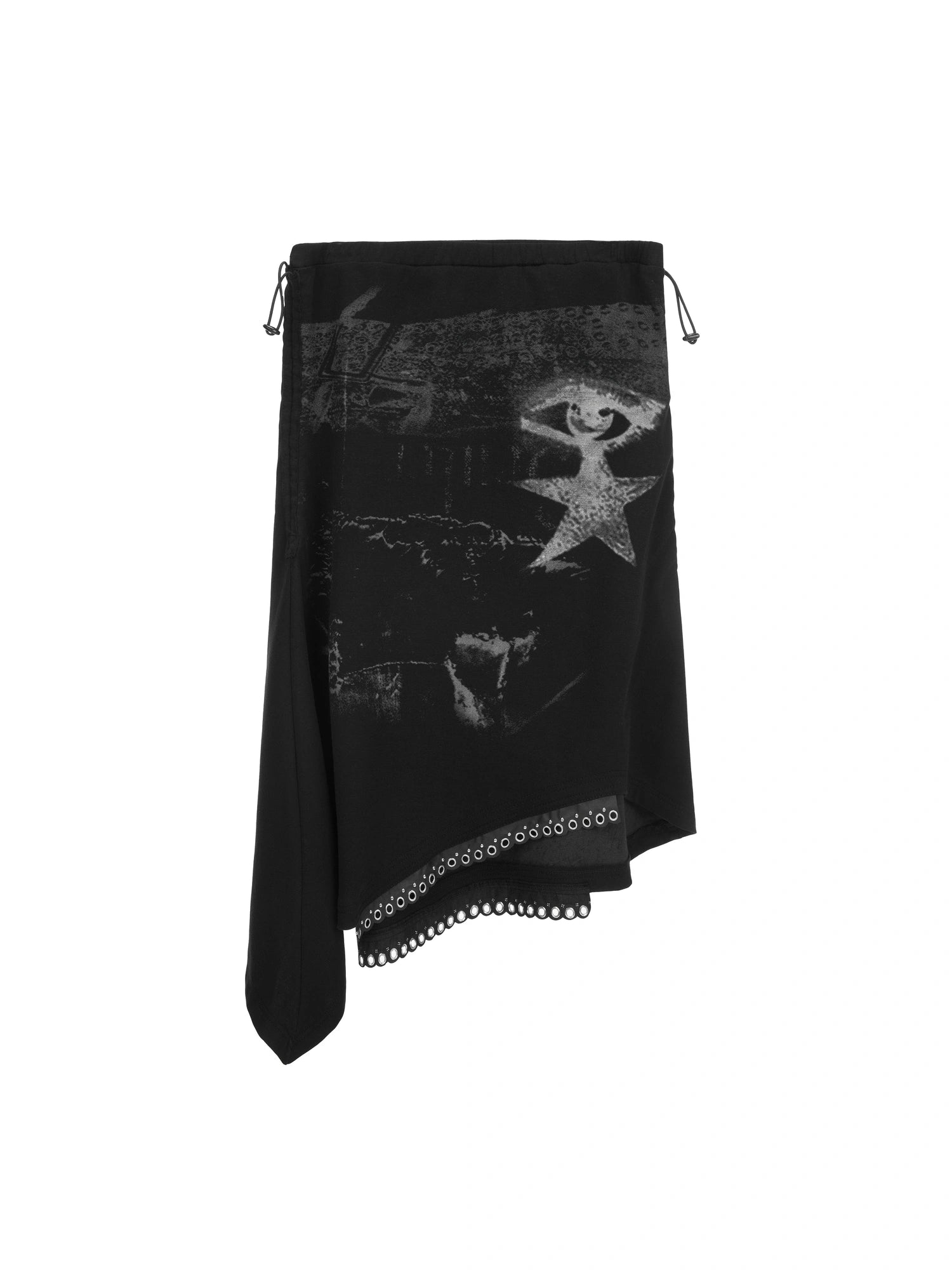 Vintage Punk Print Adjustable Low Waist Skirt