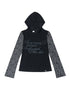 Slim Fit Hooded Round Neck Printed Patchwork T-Shirt
