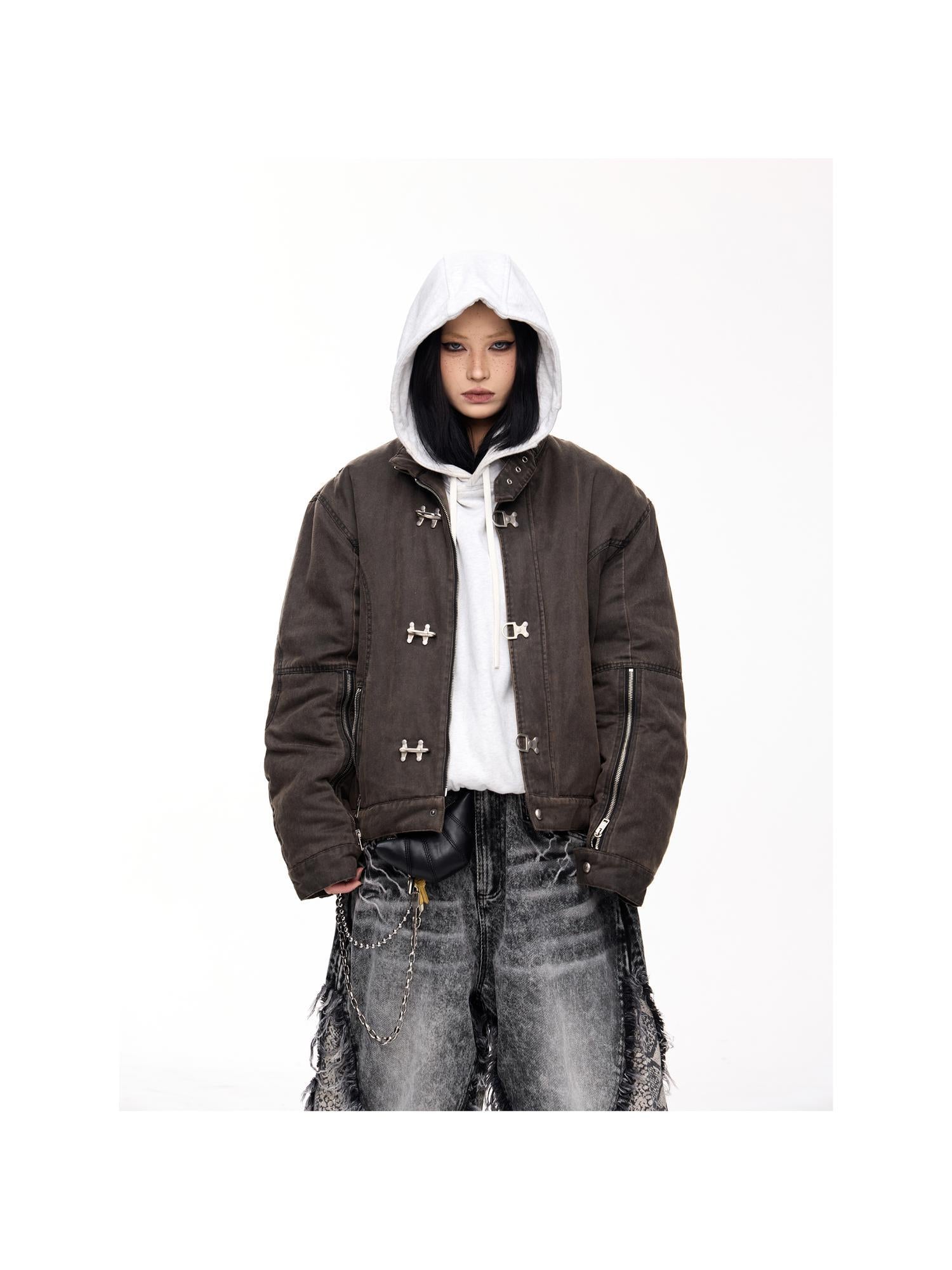 Peoplesense Unisex Deconstructed Washed Cotton Oversized Jacket