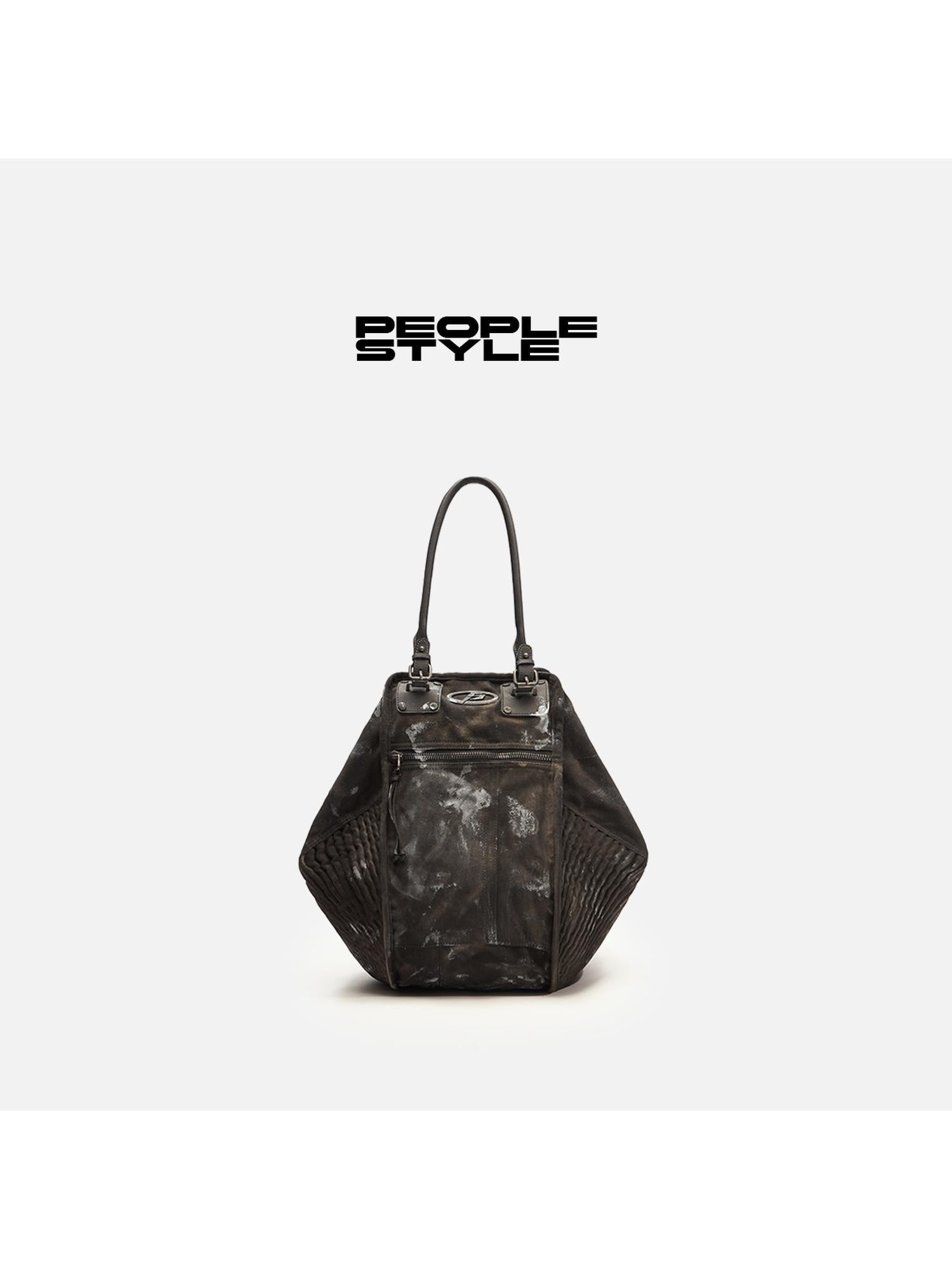 Peoplesense Punk Grunge Wrinkled Underarm Tote Vintage Soft Crossbody Bag