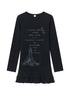 Lace Trim Floral Print Slim Long Sleeve T-Shirt Dresses