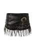 Vintage Punk Rock Studded Chain Skinny Leather Shorts