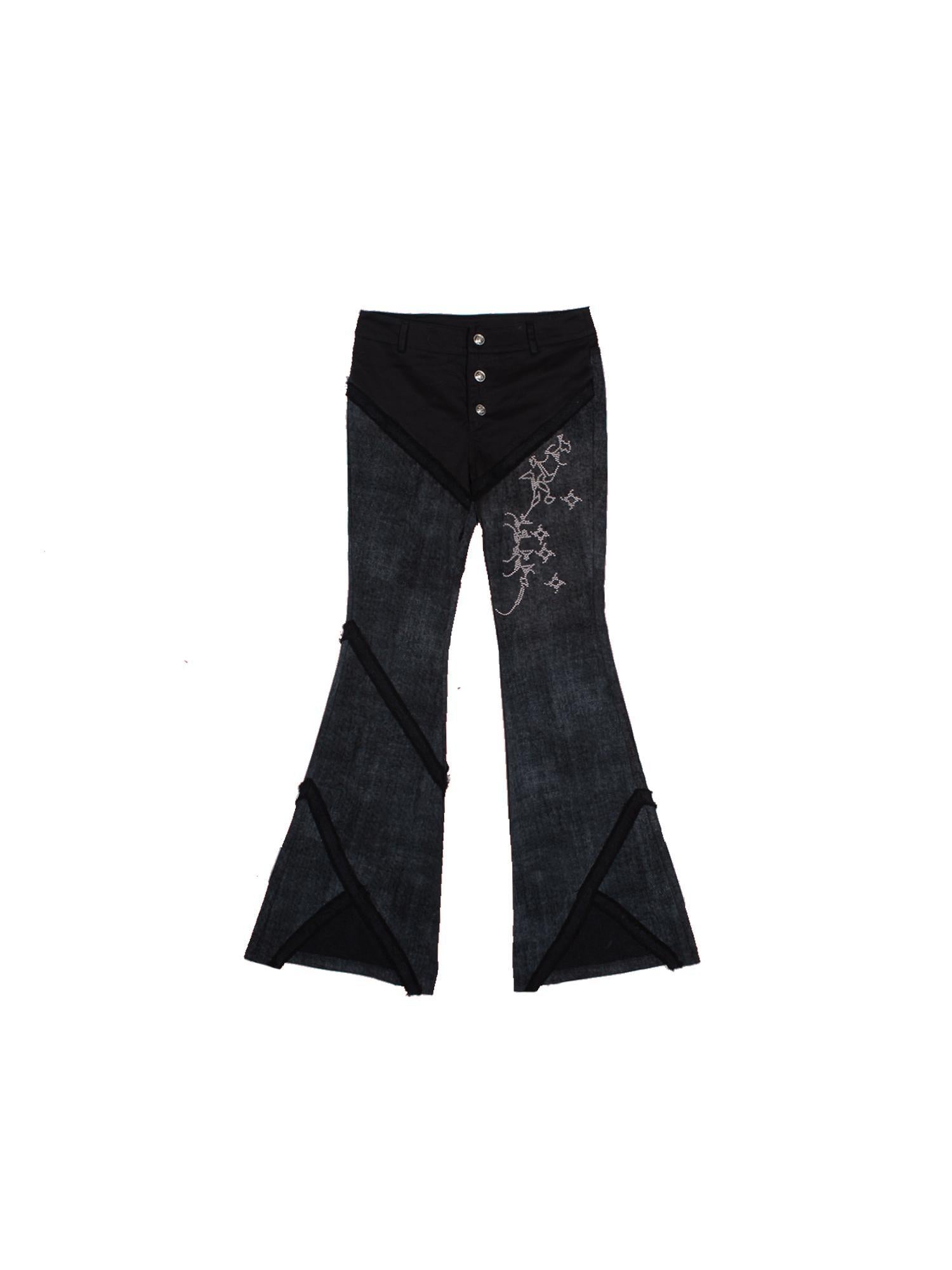 ARIADNAw Y2K Low Rise Flared Pants Sexy Punk Style For Spring
