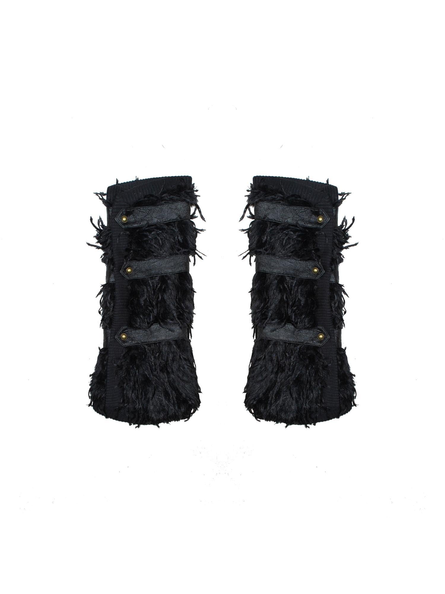 ARIADNAw Ariadna Eco Fur Stitched Leg Warmers For Punk Winter Women