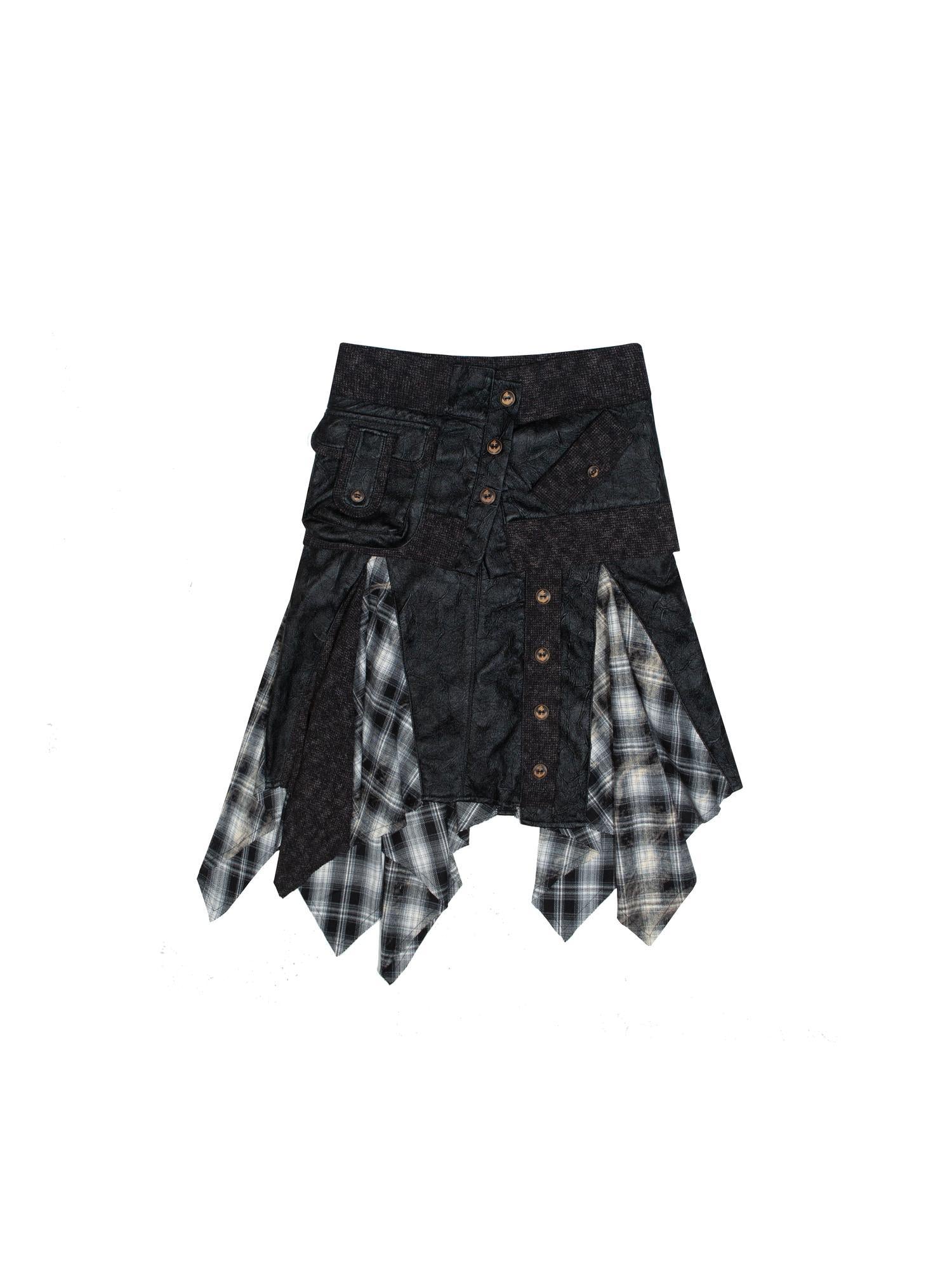 ARIADNAw Ariadna Punk Rock Vintage Asymmetrical Leather Mini Skirt