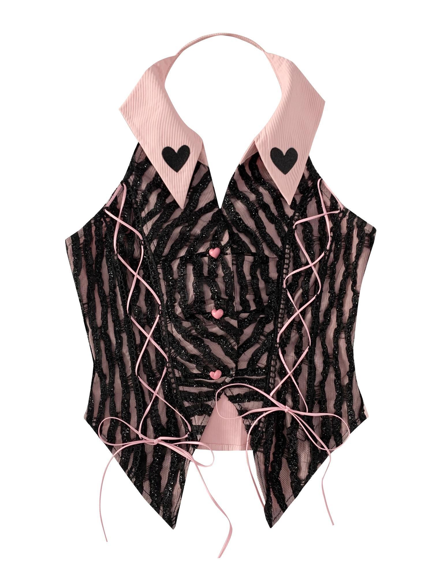 WSW WUSHENWU Pink Backless Satin Camisole Top