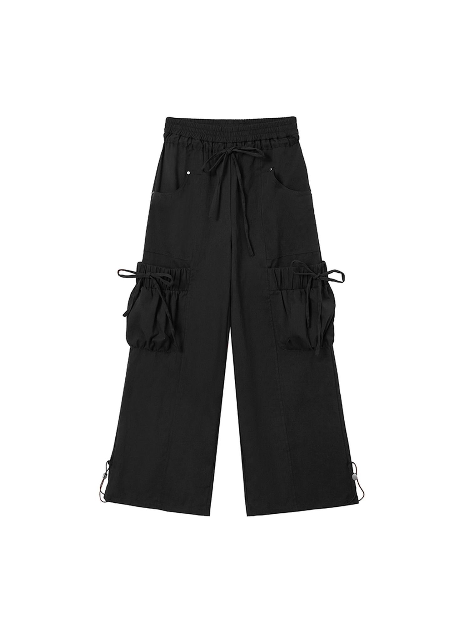 DIDDI MODA Oversized Cargo Pants With Drawstring And Pockets