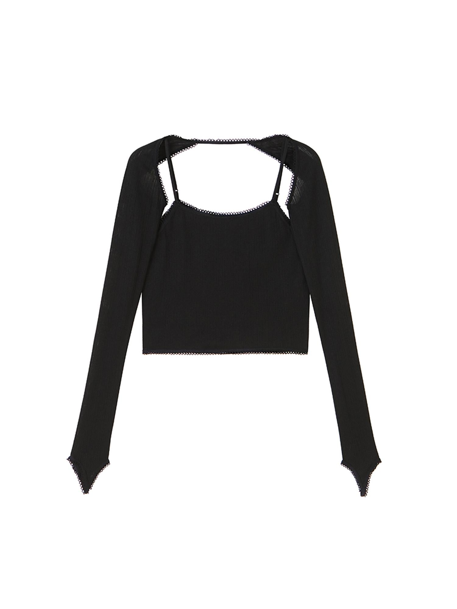 DIDDI MODA Sweet Cool Cutout Sleeve Cami Piece Set