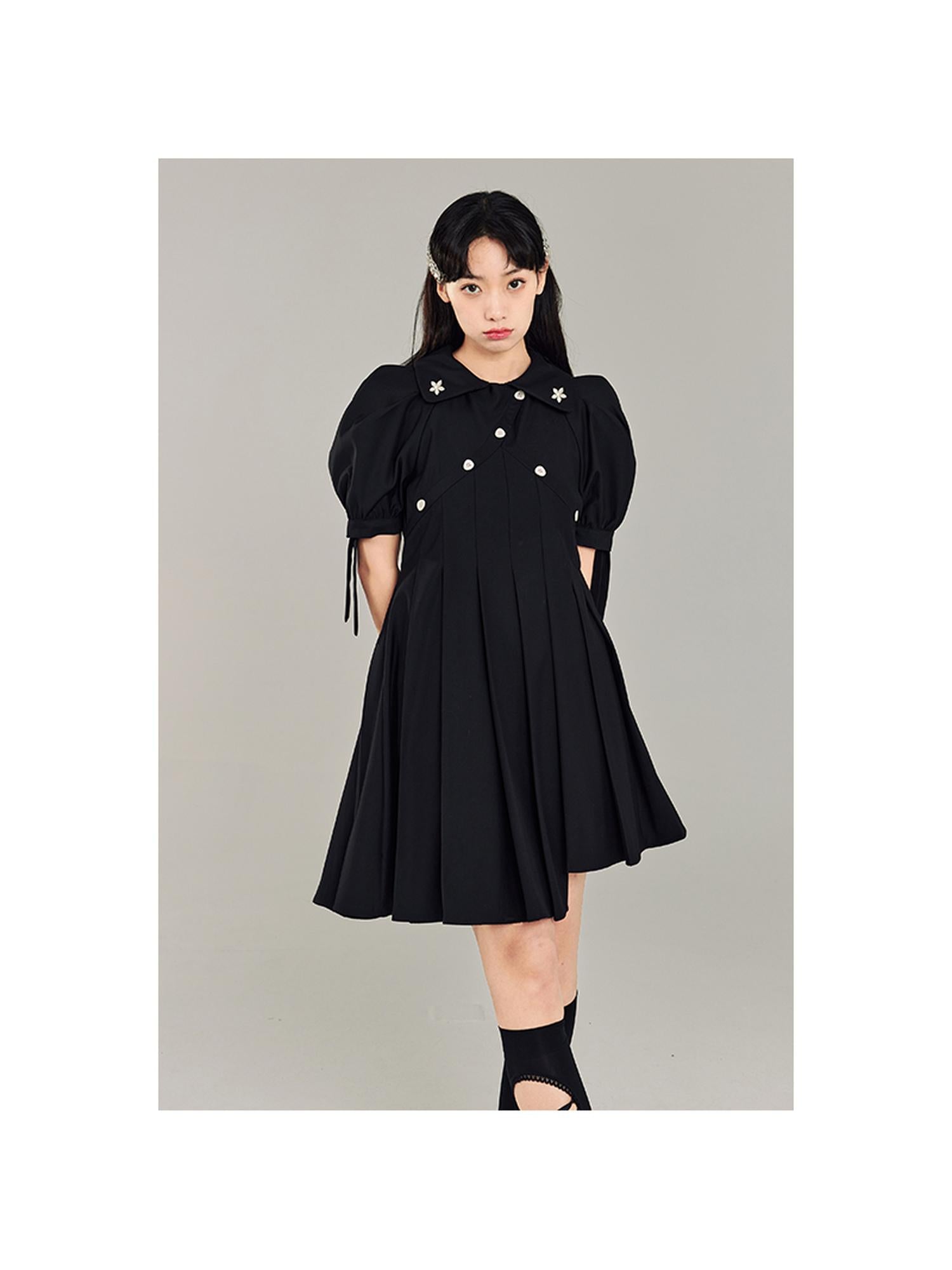 DIDDI MODA Box Sleeve Pleated Asym Skirt