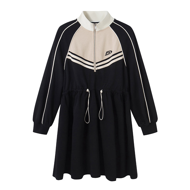DIDDI MODA Color Block Sporty Sleeve Dress