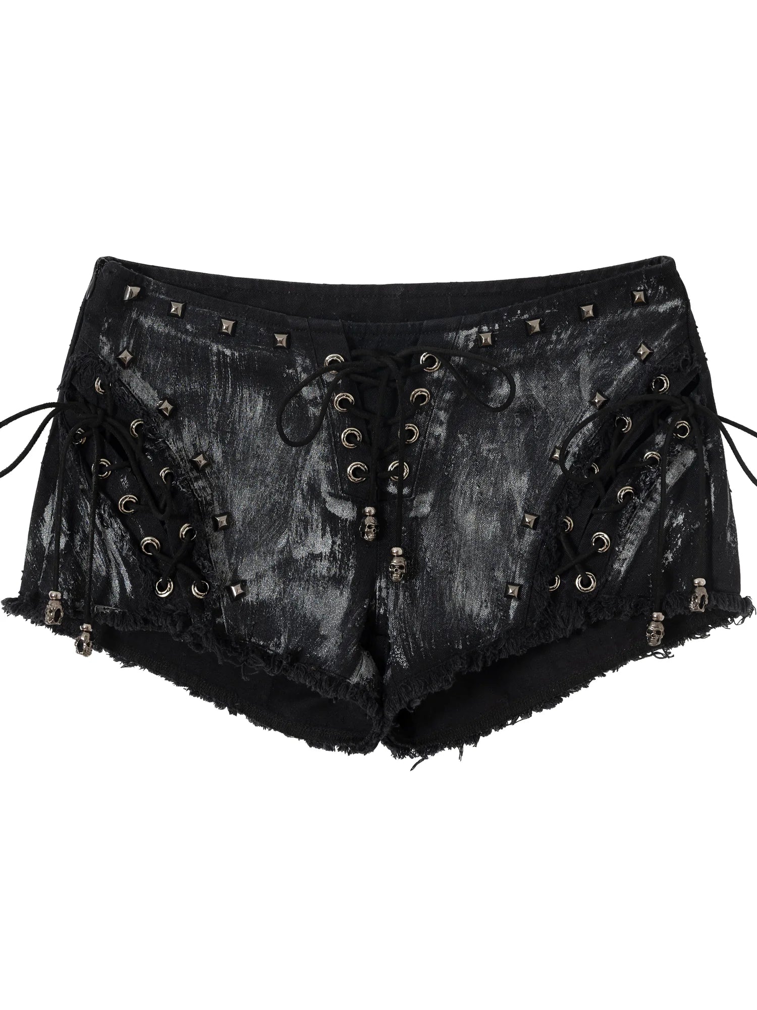 Vintage Punk Street Grunge Distressed Low-Rise Shorts