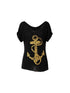 NO ROMANCE Vintage Navy Distressed Print Oversized Crewneck T-Shirt