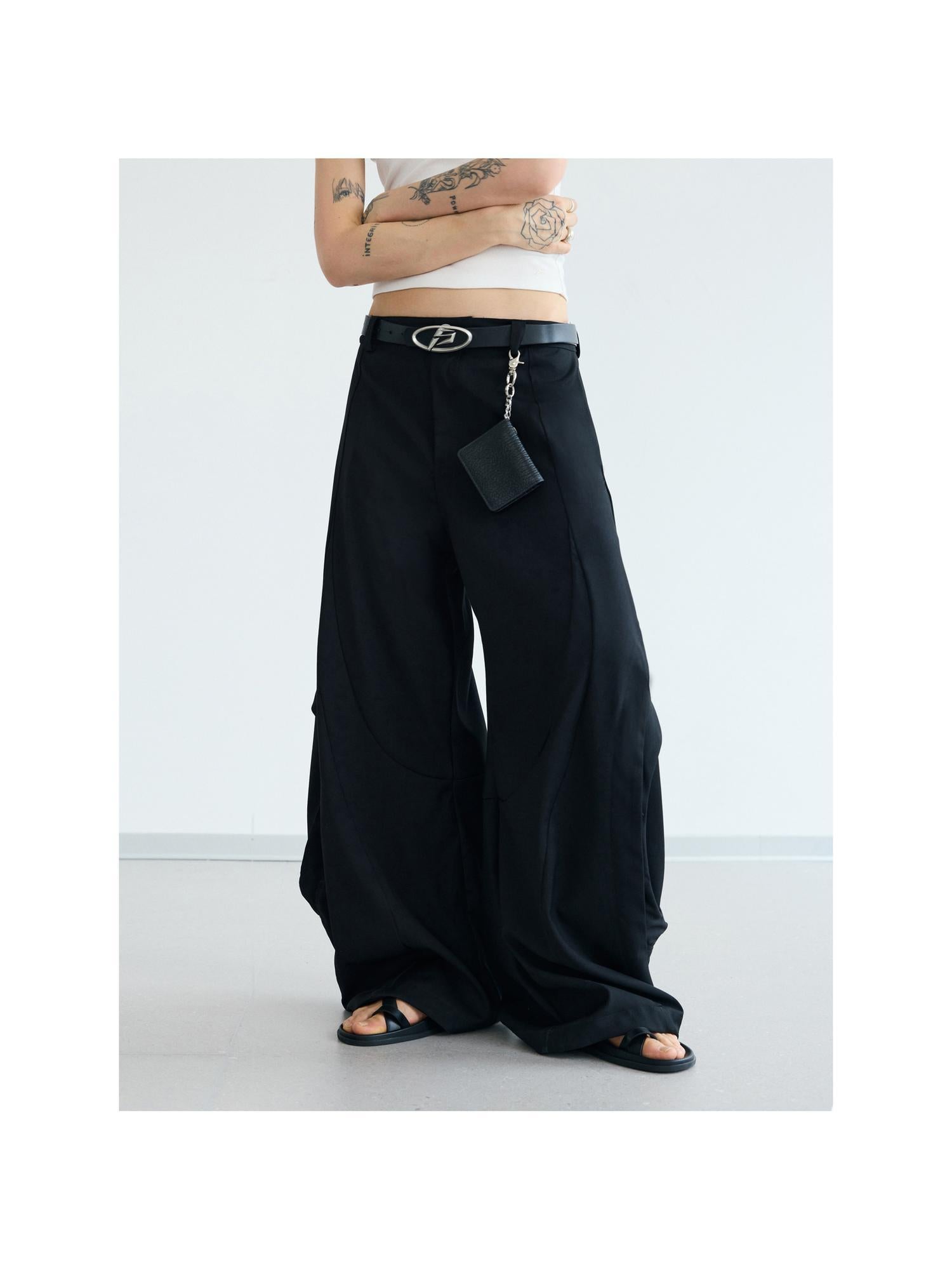 Peoplesense Scimitar Wide Leg Unisex Trousers Free Fit Polyester