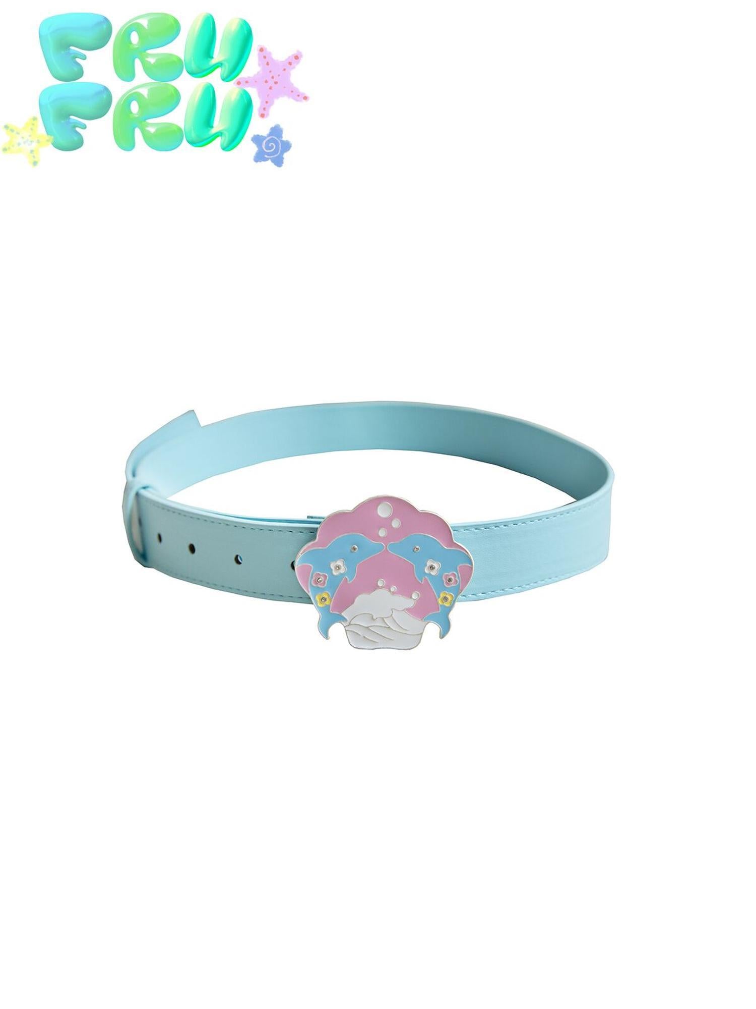 Frufru Gulu Dolphin Shell Cute Belt Decor Green Apple