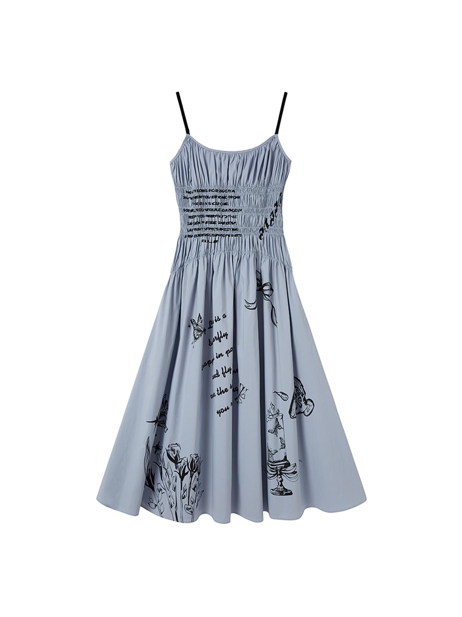 DIDDI MODA Gothic Smocked Floral Sundress