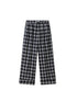 DIDDI MODA Relaxed Fold Hem Checkered Pants