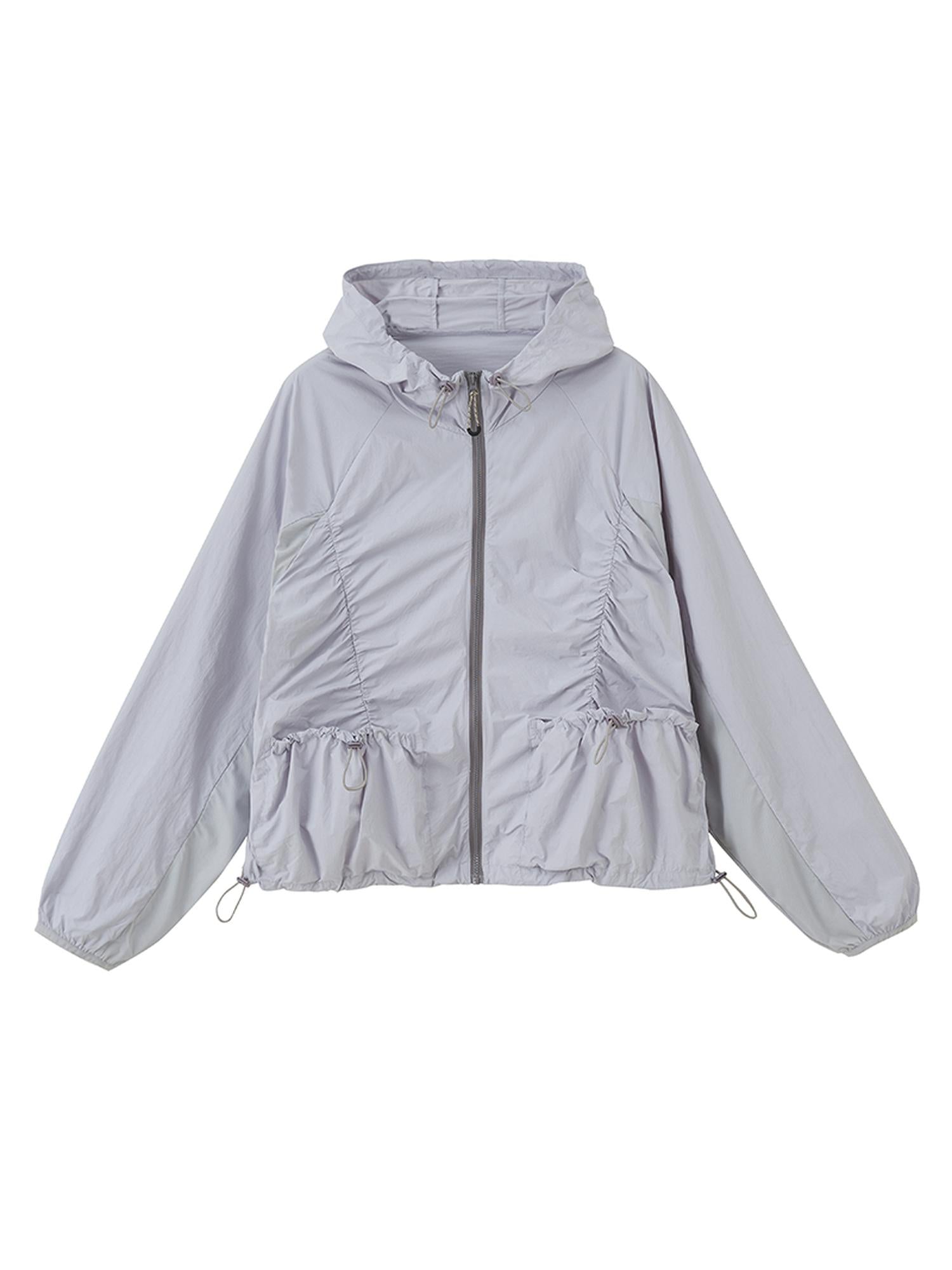 DIDDI MODA Purple Blue Crinkle Bow Print Sunshield Jacket