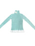 Soft Warm Lace Trim Semi-Turtle Neck Knit Top