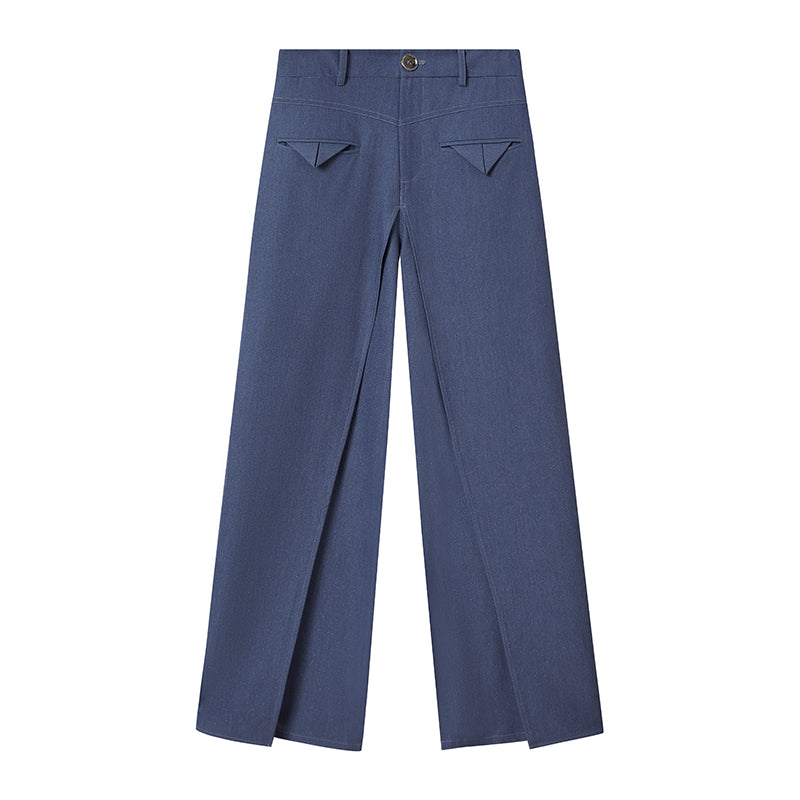 DIDDI MODA Deconstructed Glittery Wide Leg Banana Pants With Asymmetrical Panels