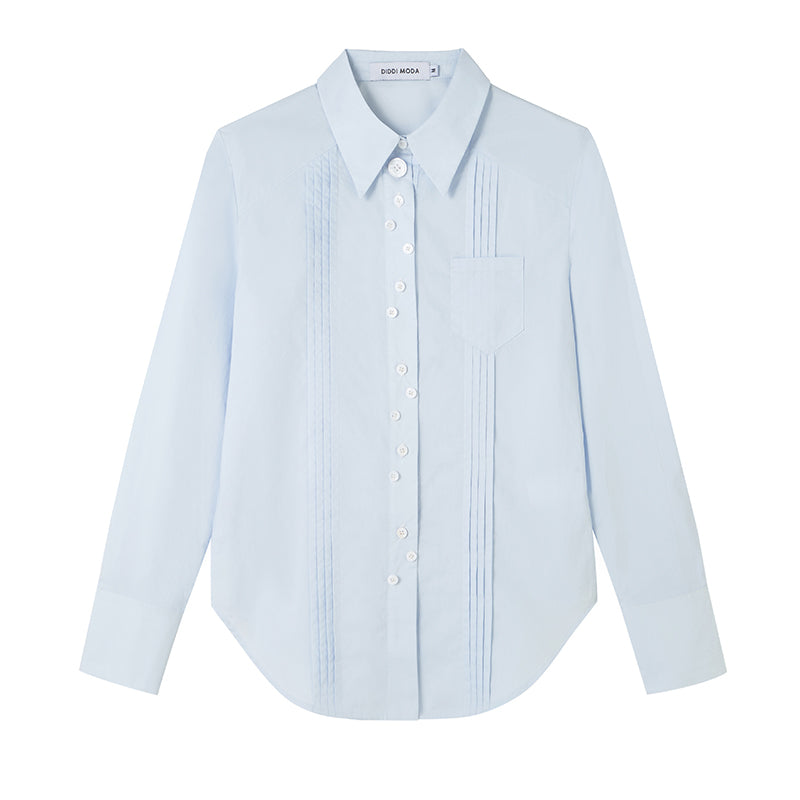 DIDDI MODA Elegant Asymmetrical Button Waist Shirt