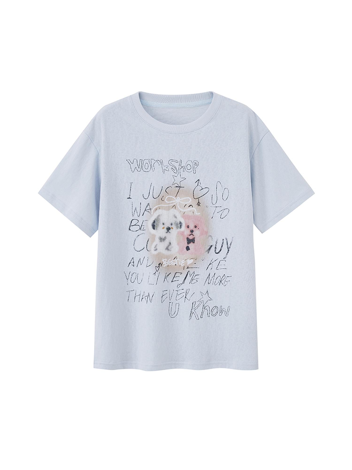 DIDDI MODA Vintage Cartoon Puppy Tee