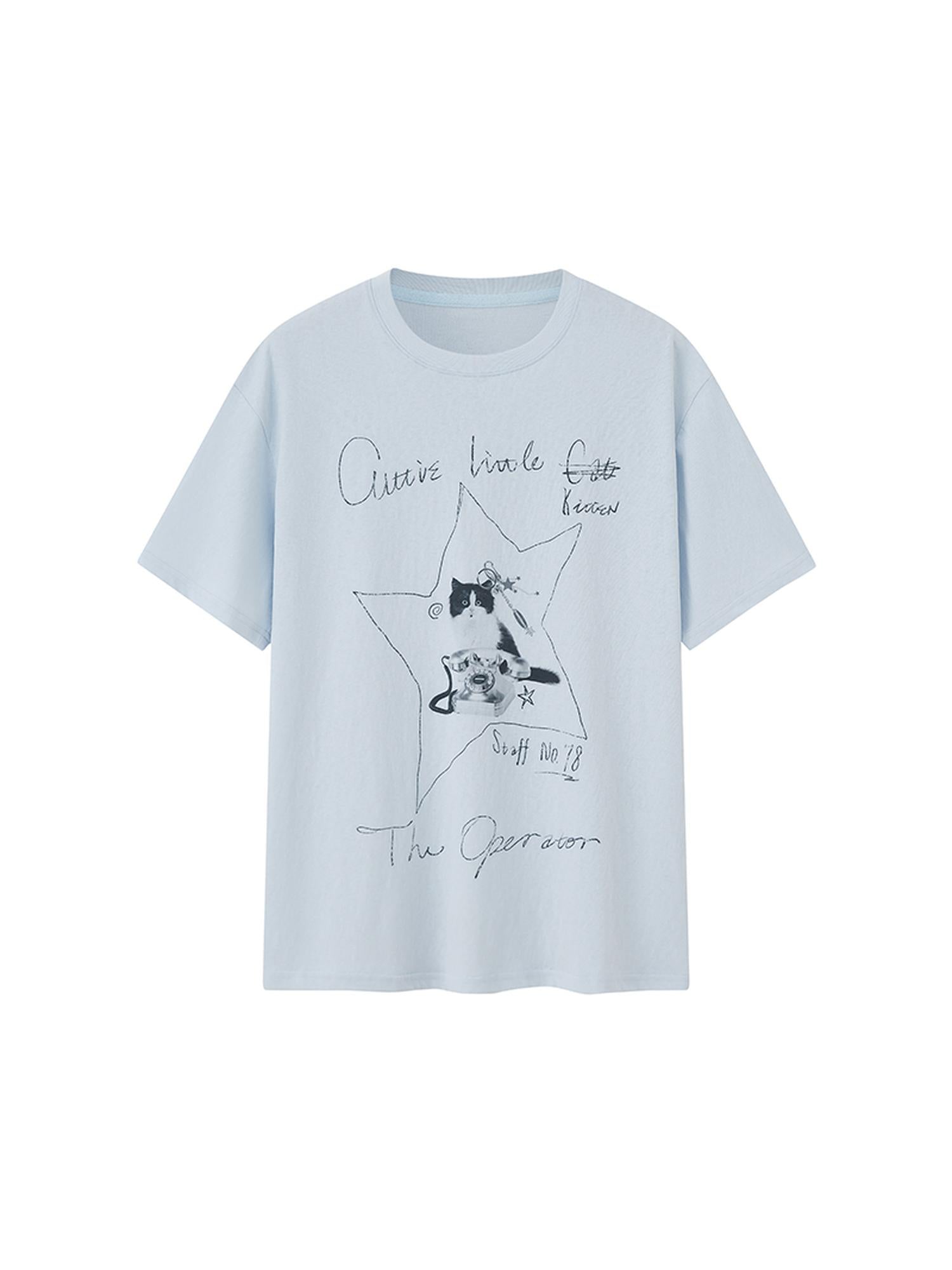 DIDDI MODA Amor Fati Cotton Blend Tee Straight Jeans Set