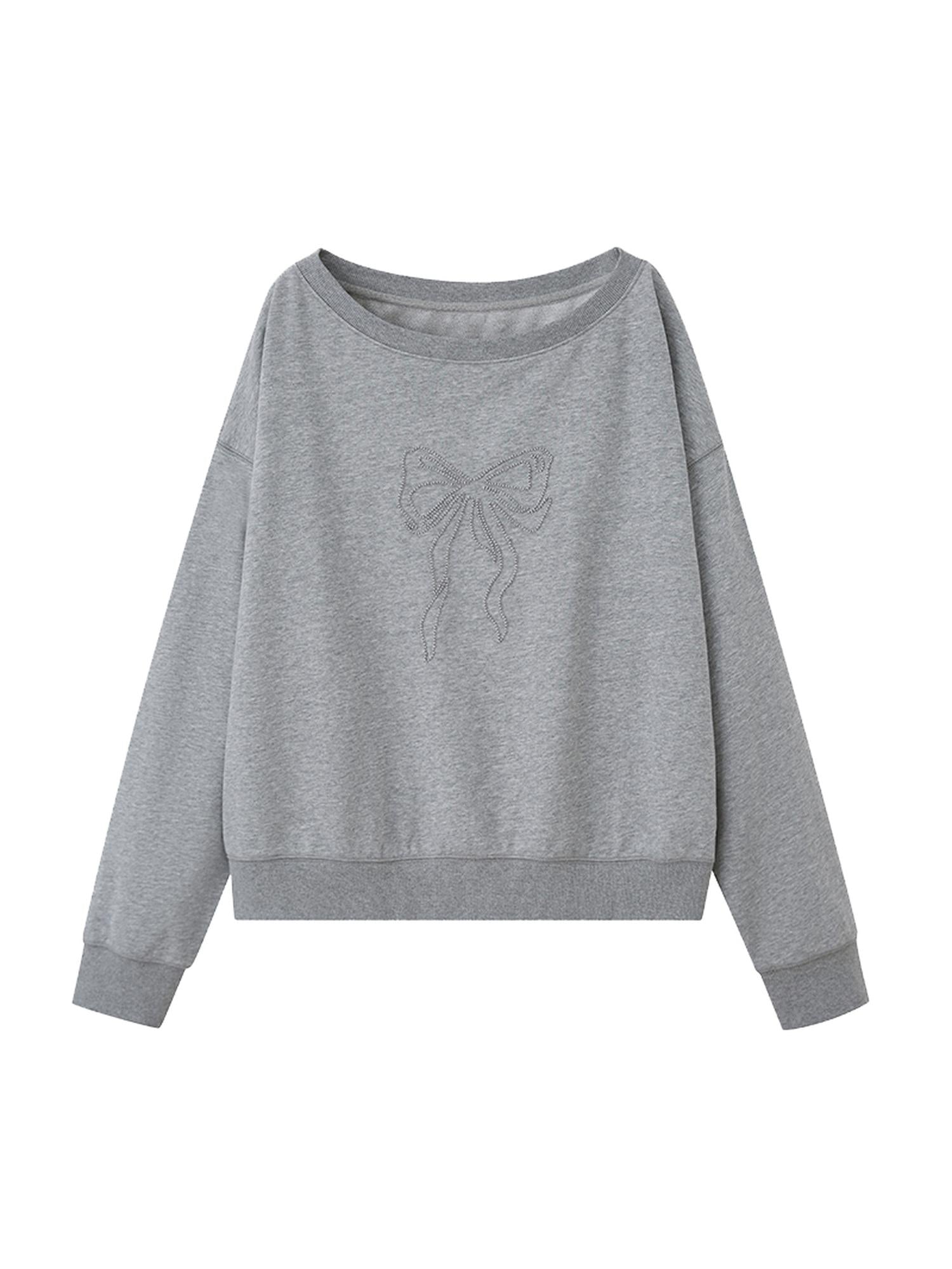 DIDDI MODA Butterfly Knot Off Shoulder Hoodie Split Hem Sport Skirt Set
