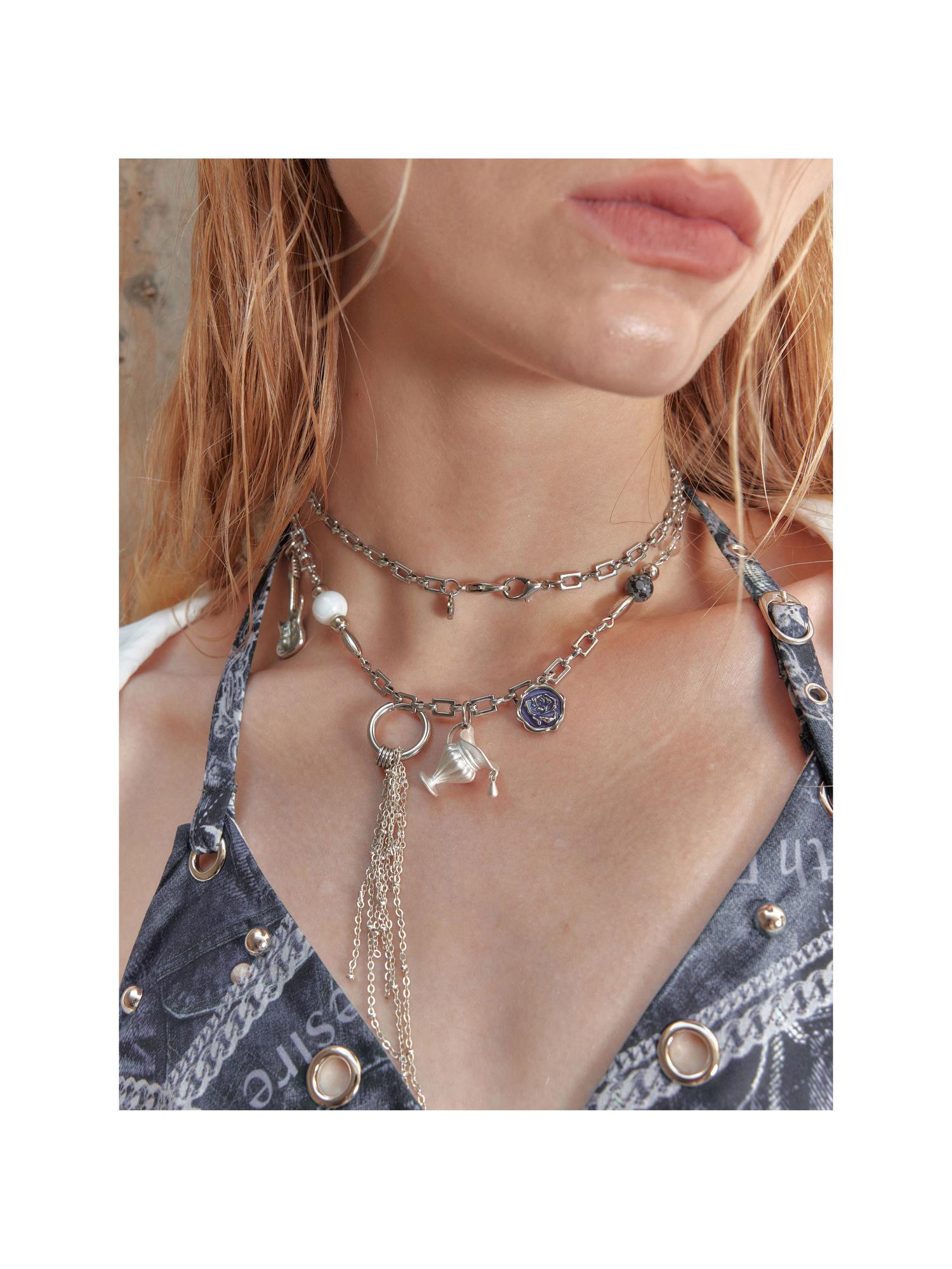 2th Desire Vintage Sweet Choker Necklace Watch Pin Bottle Jewelry