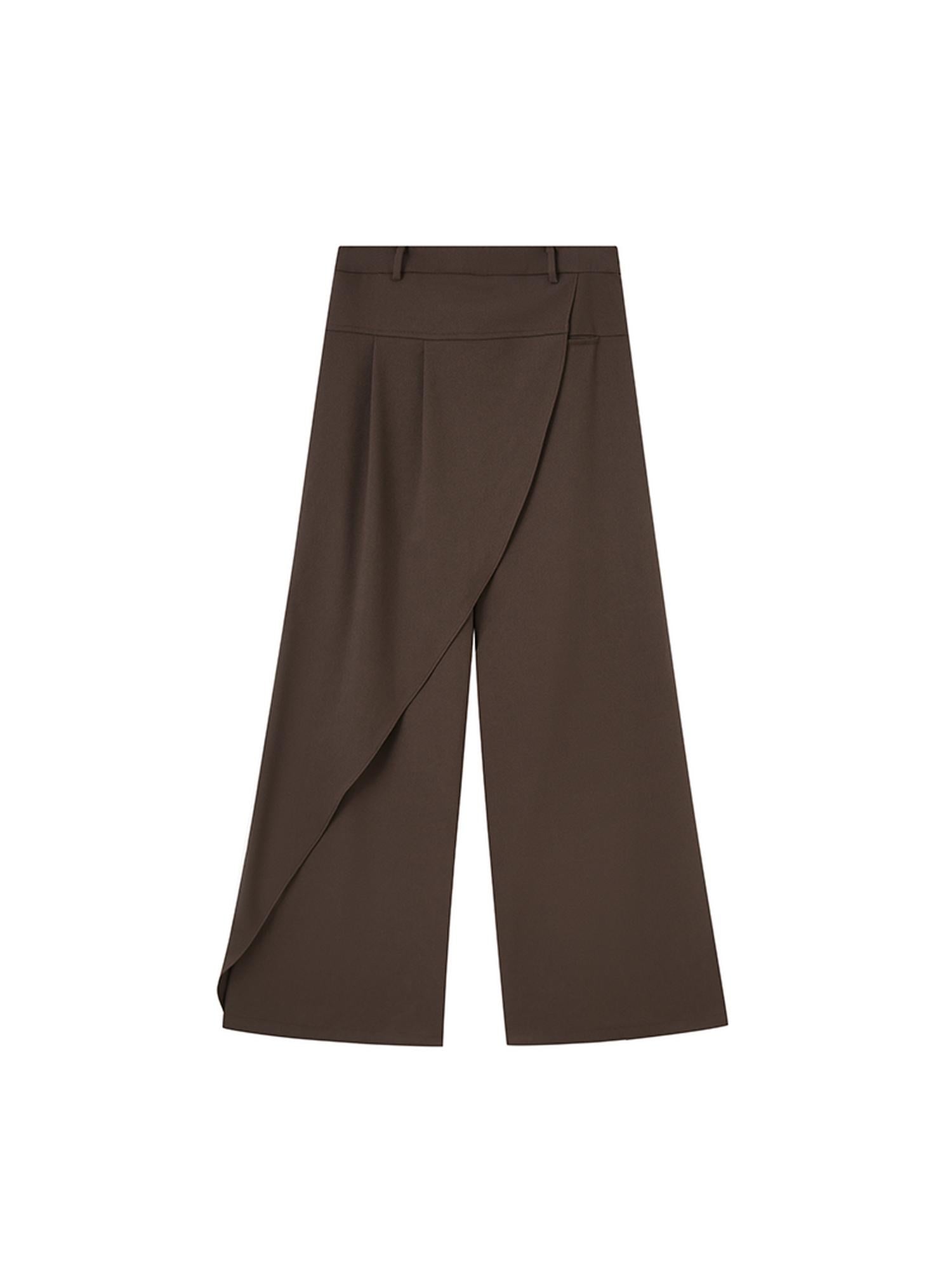 DIDDI MODA Low Waist Flared Pants With Layered Flap Design