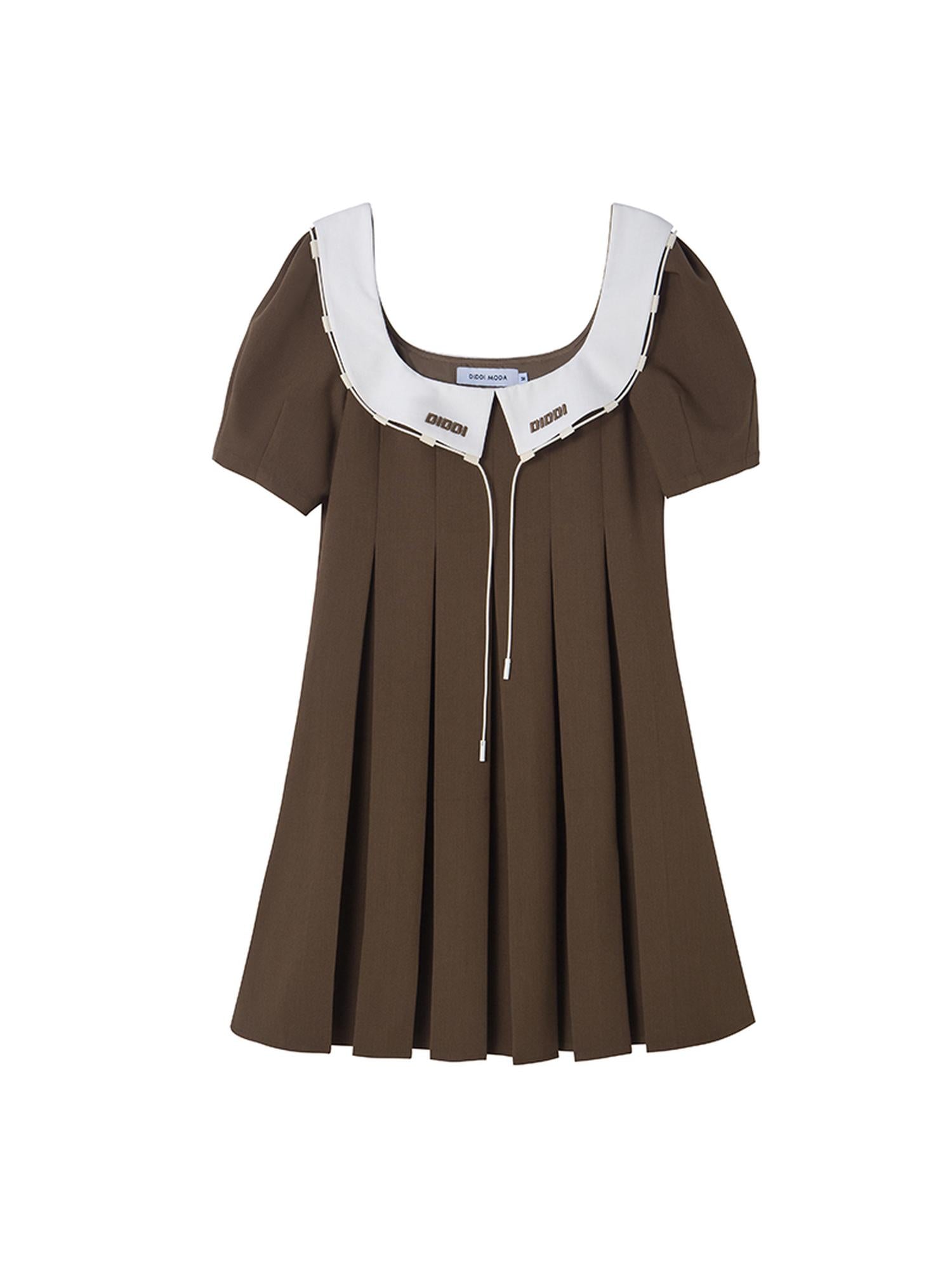 DIDDI MODA Spring College Collar Contrast Dress