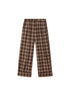DIDDI MODA Relaxed Fold Hem Checkered Pants
