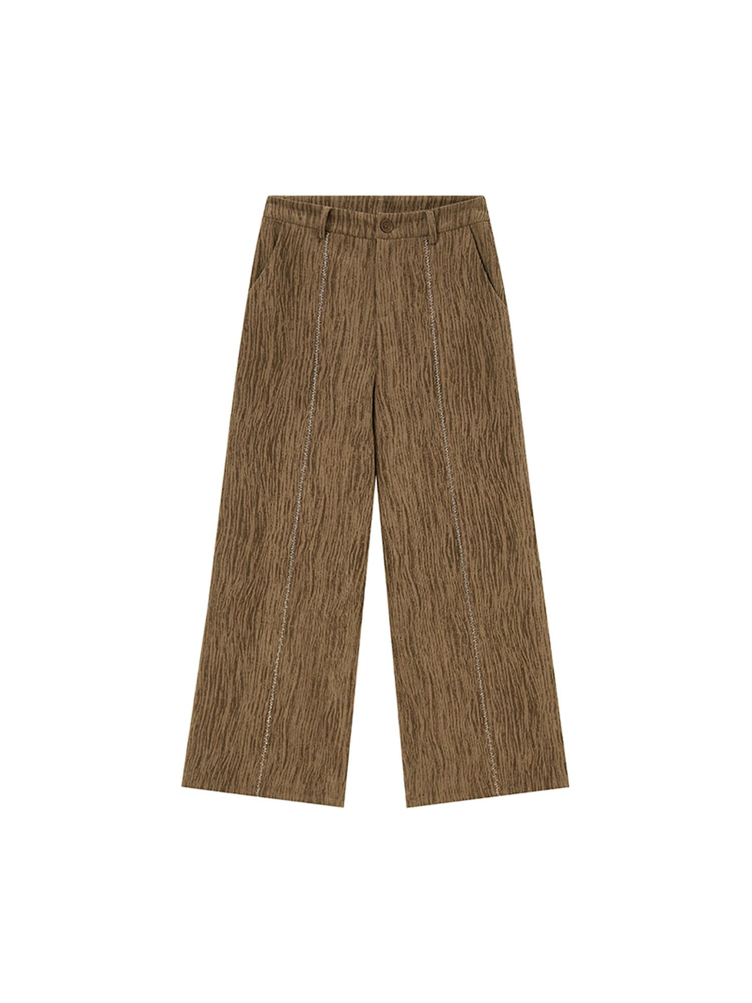 DIDDI MODA Retro Brown Wide Leg Trousers With Straps